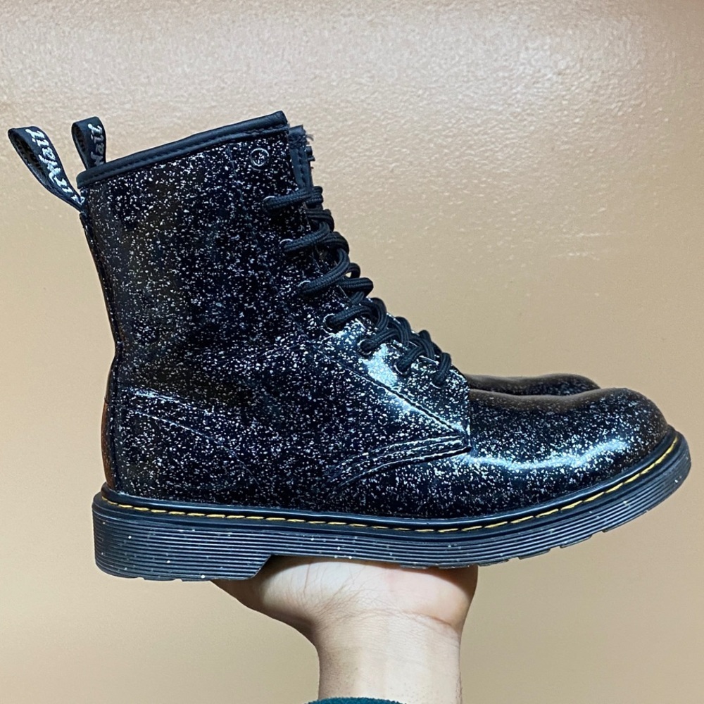 Dr. Martens Junior 1460 Cosmic Glitter Lace-Up Combat Boots Size 6